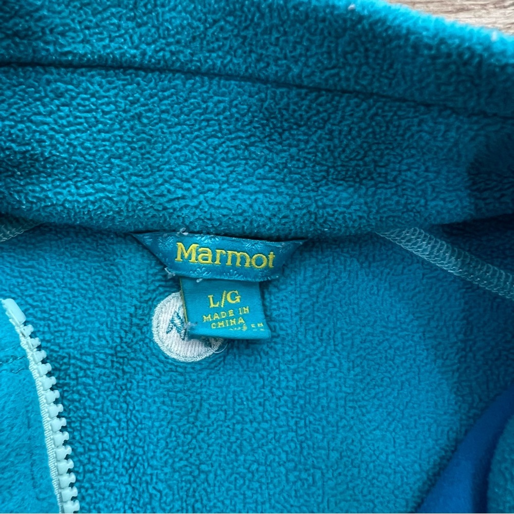 Marmot Fleece Zip Up Jacket Girls Size Large Blue - Picture 12 of 13
